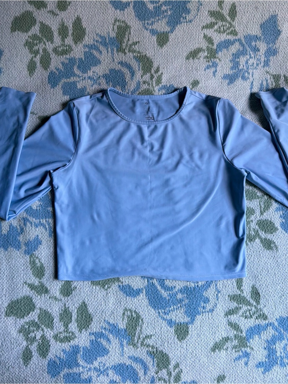 MOTF Light Blue Long Sleeve Crop Top
